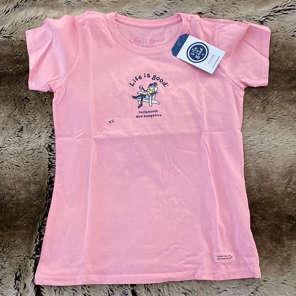 Life is Good pink t-shirt vintage collection - XS